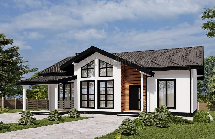 Одноэтажный дом с тремя спальнями и вторым светом в гостиной